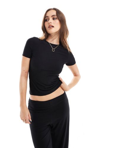 T-shirt nera ultra morbida in coordinato - Fashionkilla - Modalova