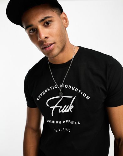 FCUK - T-shirt nera con stampa-Nero - French Connection - Modalova