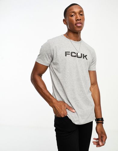 FCUK - T-shirt chiaro mélange con stampa del logo - French Connection - Modalova