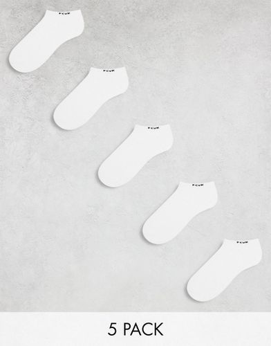 FCUK - Confezione da 5 paia di calzini sportivi bianchi - French Connection - Modalova