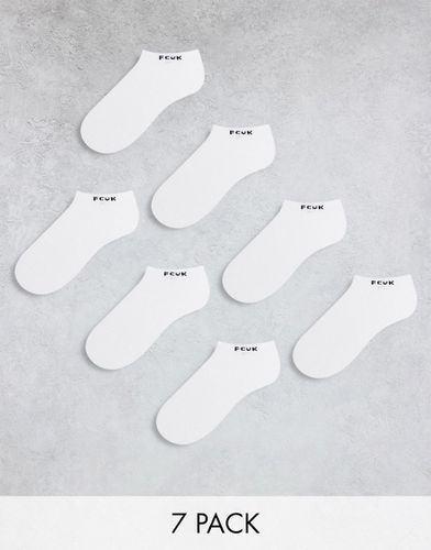 FCUK - Confezione da 7 paia di calzini sportivi bianchi - French Connection Mens - Modalova