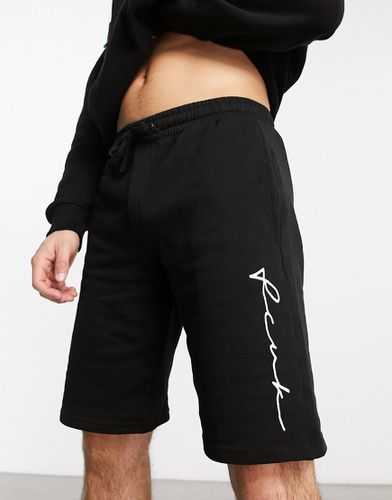 FCUK - Pantaloncini neri in jersey con scritta sul lato - French Connection - Modalova