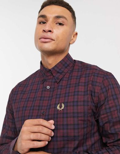 Camicia bordeaux a quadri - Fred Perry - Modalova