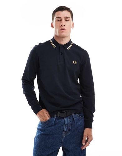 Polo a maniche lunghe nera con bordi a contrasto - Fred Perry - Modalova