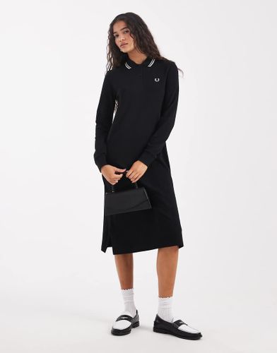 Robe à col polo à manches longues avec double liseré - Fred Perry - Modalova