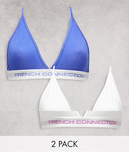 Confezione da 2 brassière a triangolo bianca e blu bay - French Connection - Modalova
