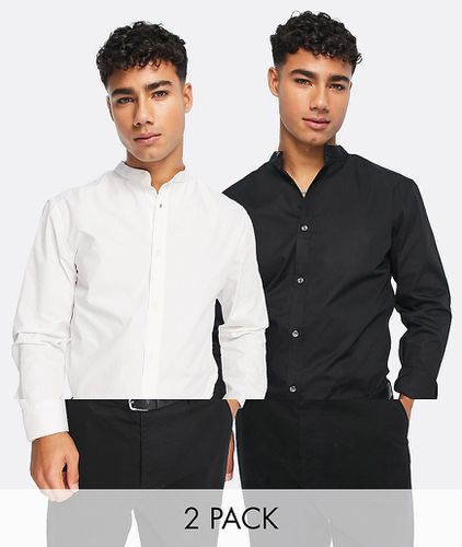 Confezione da 2 camicie con collo serafino nera e bianca - French Connection - Modalova