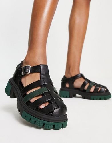 Sandali stile gladiatore neri con suola verde - Koi Footwear - Modalova