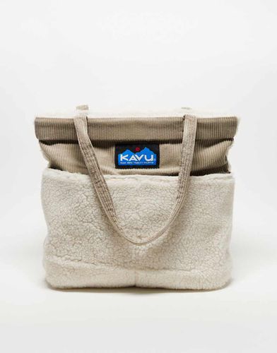 Borsa shopping in pile borg beige - KAVU - Modalova