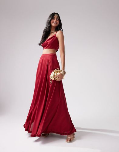 Gonna a ruota Lehenga in chiffon intenso svasata in coordinato - Kanya London - Modalova