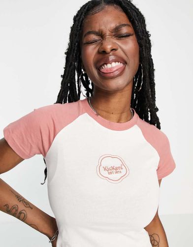 T-shirt corta con maniche raglan e logo rétro - Kickers - Modalova