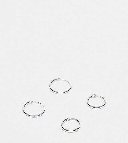 Confezione da 2 paia di orecchini a cerchio da 12 mm in sterling - Kingsley Ryan - Modalova