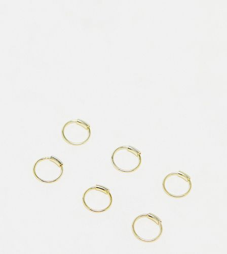 Confezione da 3 paia di orecchini a cerchio piccoli placcati - Kingsley Ryan - Modalova