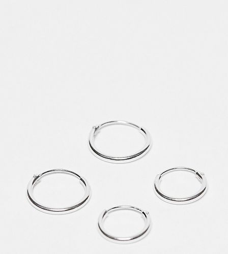 Confezione di orecchini a cerchio da 10 e 12 mm in sterling - Kingsley Ryan - Modalova