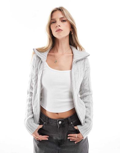 Maglione lavorato con zip doppia - Hollister - Modalova