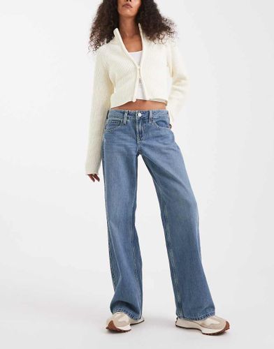 Jean baggy à taille basse avec broderie - clair délavé - Hollister - Modalova