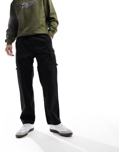 Pantaloni cargo neri in ripstop con zip - Hollister - Modalova