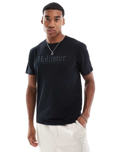 T-shirt comoda nera con logo - Hollister - Modalova