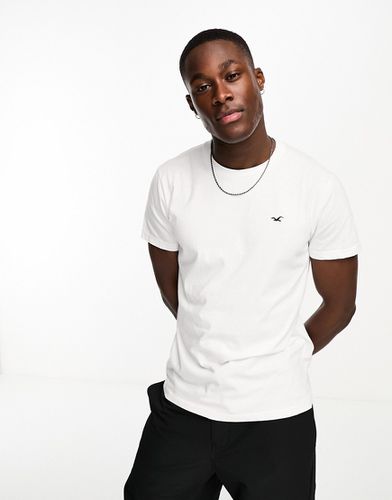 T-shirt girocollo bianca con logo - Hollister - Modalova