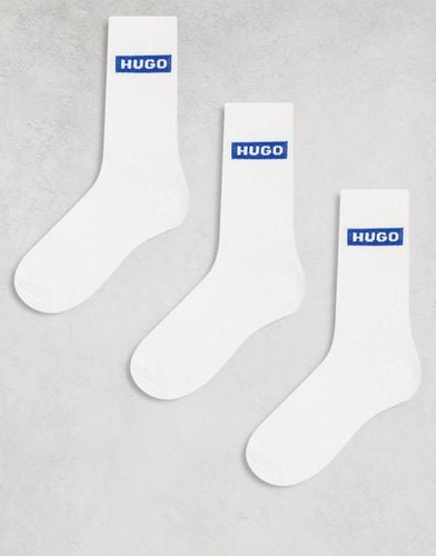 HUGO - Bodywear - Confezione da 3 calzini bianchi con logo blu - Hugo Red - Modalova