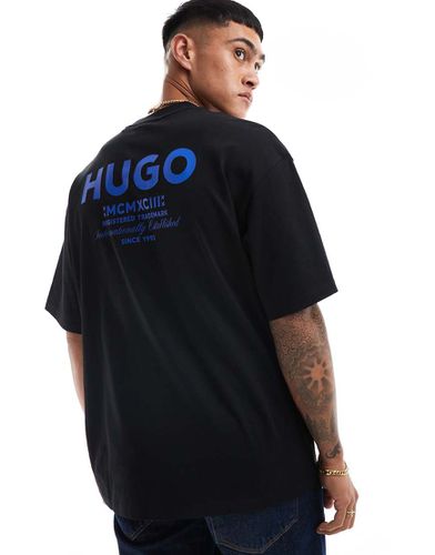 Nalono - T-shirt nera vestibilità comoda - Hugo Blue - Modalova