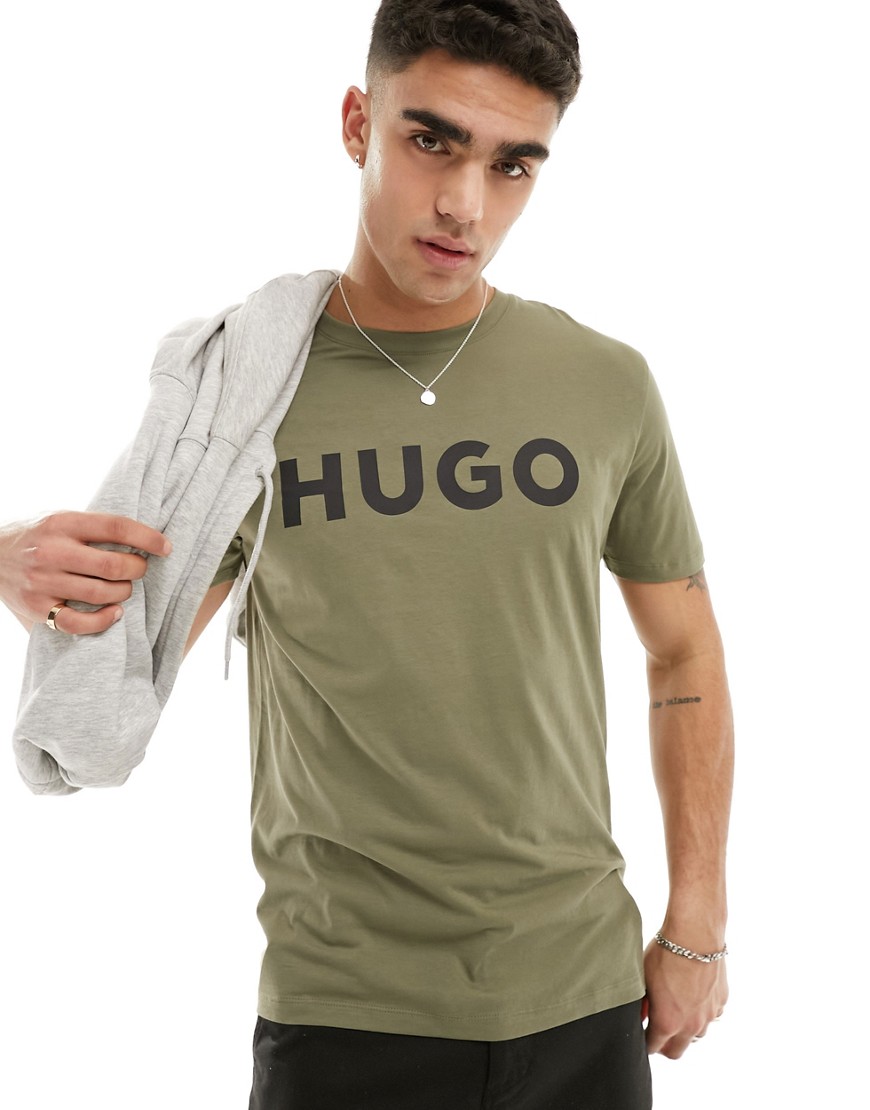 Dulivio - T-shirt kaki con logo - Hugo Red - Modalova