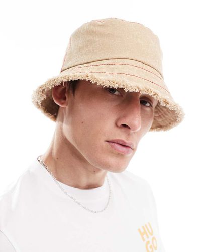 X Les Benjamins - Cappello da pescatore beige con stampa e bordi grezzi - Hugo Red - Modalova