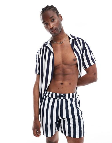 Camicia da mare a righe e bianche in coordinato - Hunky Trunks - Modalova