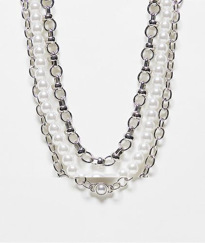Seasonal - Confezione di 3 collane argentate con perle - Icon Brand - Modalova