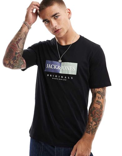 T-shirt oversize nera con logo sul davanti - Jack & Jones - Modalova