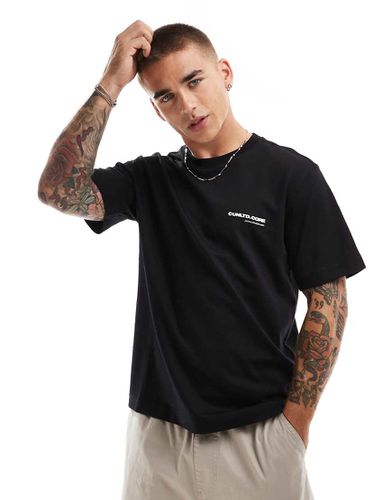 T-shirt oversize nera con stampa sul retro - Jack & Jones - Modalova