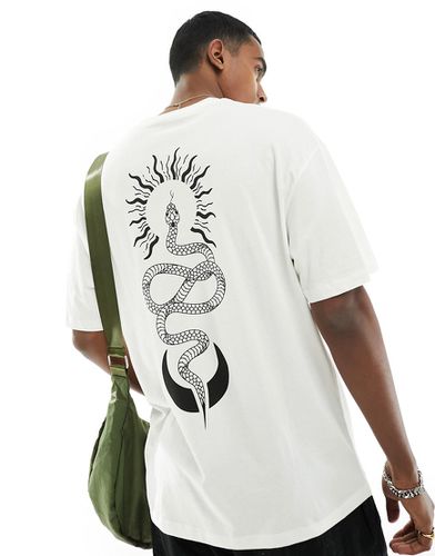T-shirt oversize bianca con stampa di serpente sul retro - Jack & Jones - Modalova