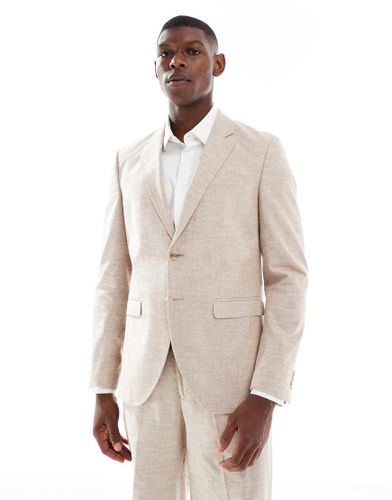 Blazer de costume ajusté en lin mélangé de qualité supérieure - Beige - Jack & Jones - Modalova
