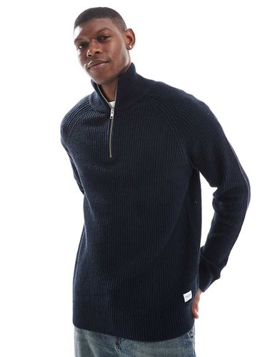 Maglione a coste inglesi con zip corta - Jack & Jones - Modalova