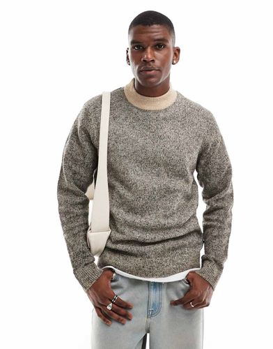 Maglione girocollo puntinato color beige e nero - Jack & Jones - Modalova