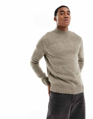 Maglione pesante accollato beige - Jack & Jones - Modalova