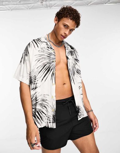 Originals - Camicia oversize bianca con rever e stampa di palme - Jack & Jones - Modalova