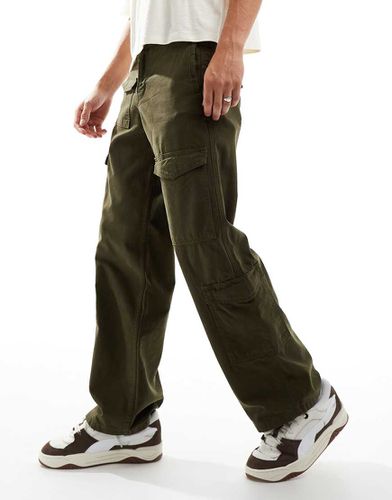 Pantaloni cargo multitasche kaki ampi - Jack & Jones - Modalova