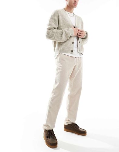 Pantaloni beige chiaro ampi in velluto a coste con coulisse - Jack & Jones - Modalova