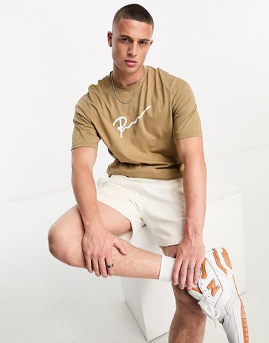 Premium - T-shirt oversize beige con stampa del logo - Jack & Jones - Modalova