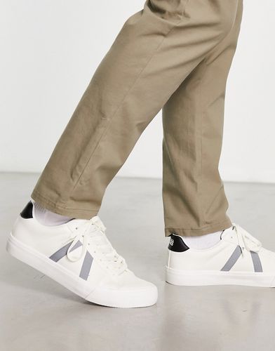 Sneakers in pelle sintetica bianche con pannelli grigi a contrasto - Jack & Jones - Modalova