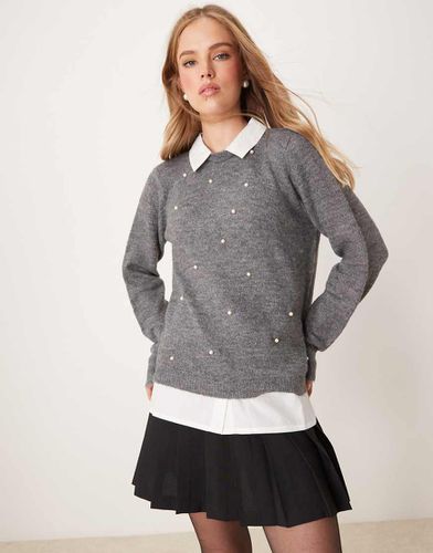 Maglione 2in1 con dettaglio con perle - JDY - Modalova