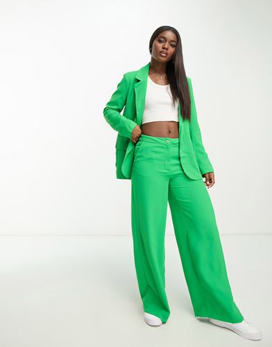 Pantaloni verde acceso ampi a vita alta in coordinato - JDY - Modalova