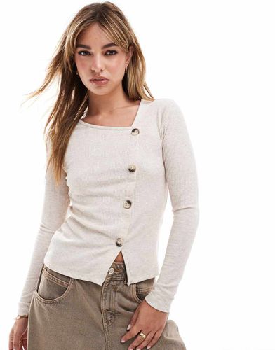 Top beige con abbottonatura asimmetrica - JDY - Modalova