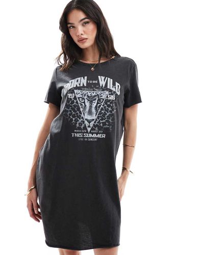 Vestito corto stile t-shirt slavato con grafica "Born To Be Wild" - ONLY - Modalova