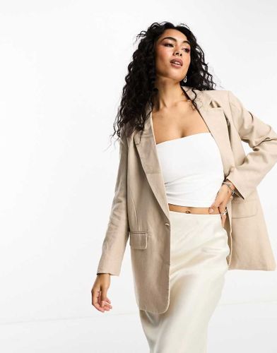 Blazer oversize en lin - Taupe - Only - Modalova
