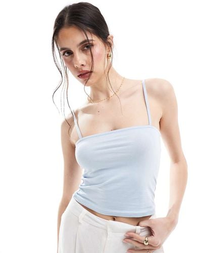 Crop top chiaro con scollo squadrato e spalline sottili - ONLY - Modalova