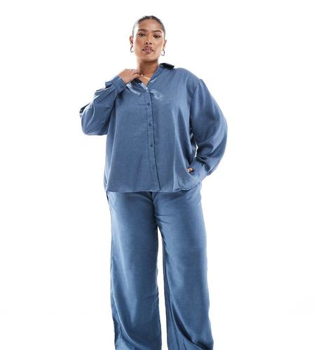 Pantalon d'ensemble élastiqué en chambray - Only Curve - Modalova