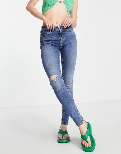Jeans skinny medio a vita alta effetto invecchiato - ONLY - Modalova