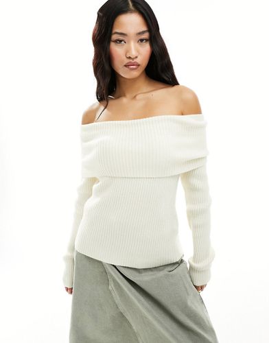 Maglione color crema con scollo alla Bardot - ONLY - Modalova